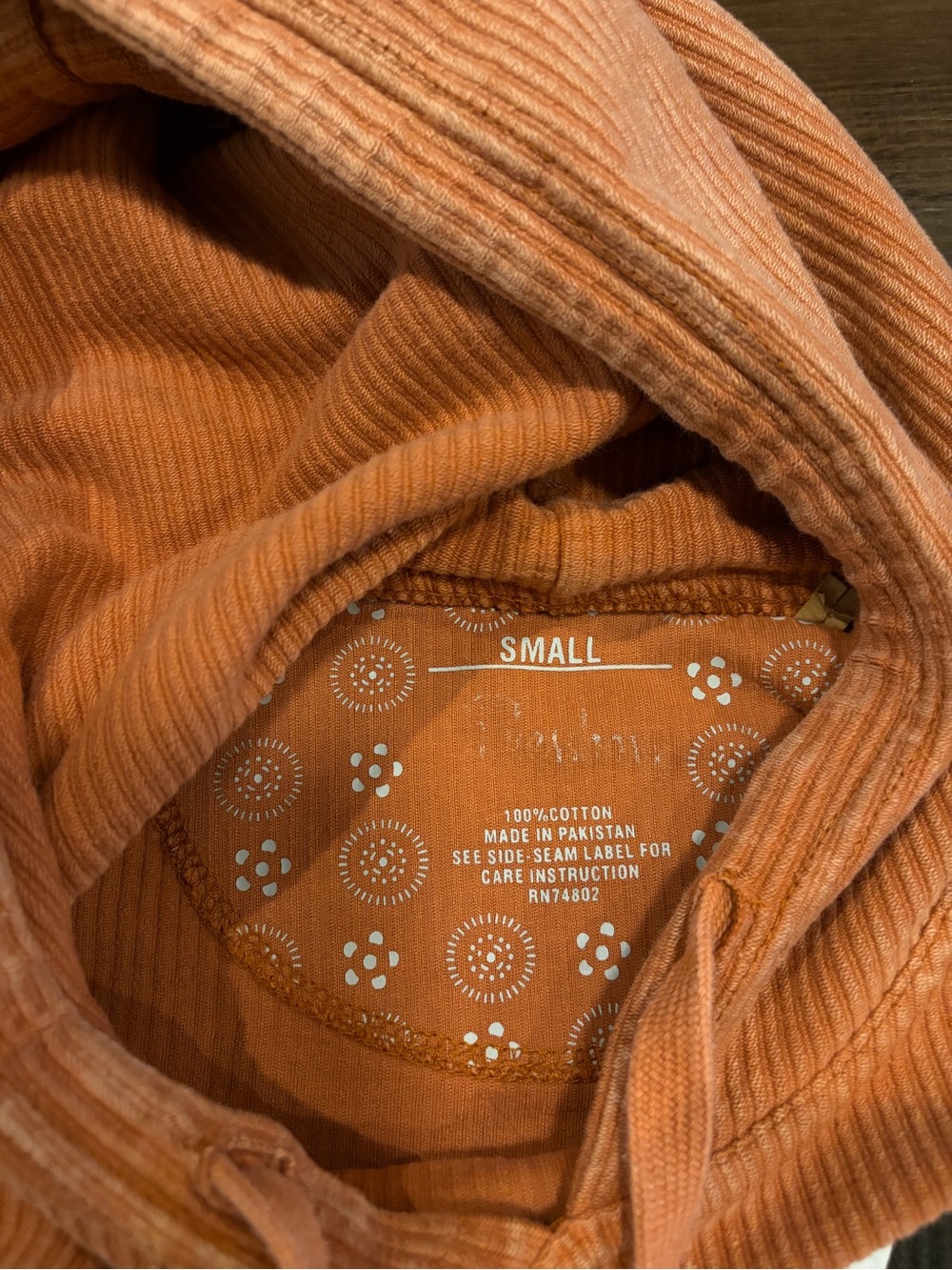 Texas Longhorns Cropped Hoodie Orange Ribbed Sweatshirt College Small - Picture 3 of 5